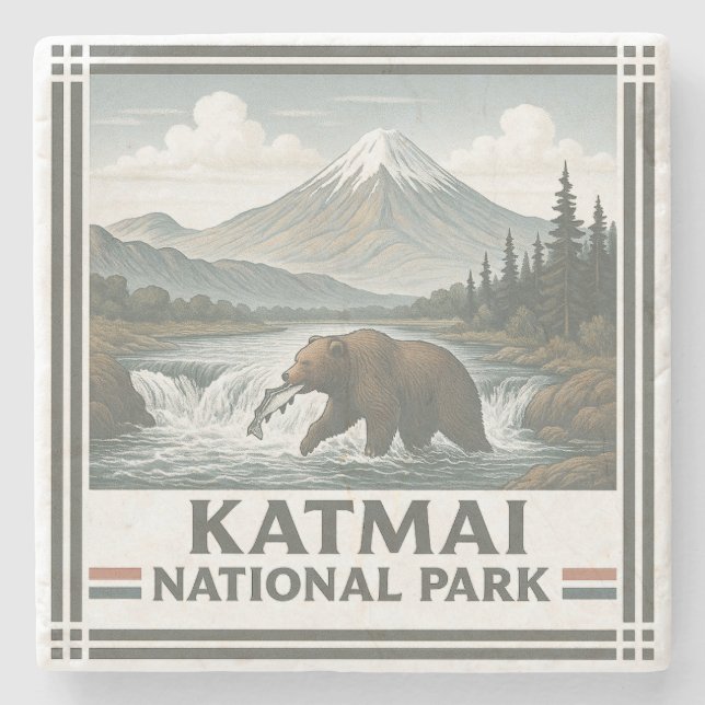 Katmai nationalpark stenunderlägg (Framsidan)
