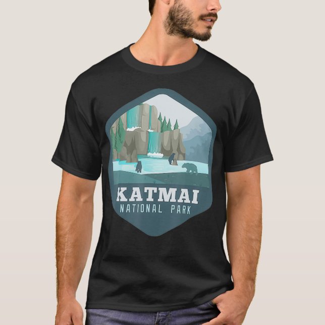Katmai nationalpark utomhus, högskola, T-fartyg T Shirt (Framsida)