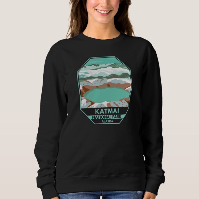 Katmai nationalparkens toppmöte Crater Sjö Alaska T Shirt (Framsida)