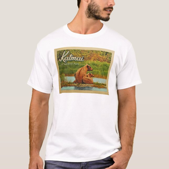 Katmai T-Shirt National Park Bears Vintage (Framsida)