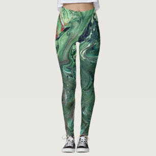 Katmandu 3 Mesmerizing Grönt Abstrakt Leggings