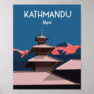 Katmandu Nepal-reseaffisch Poster