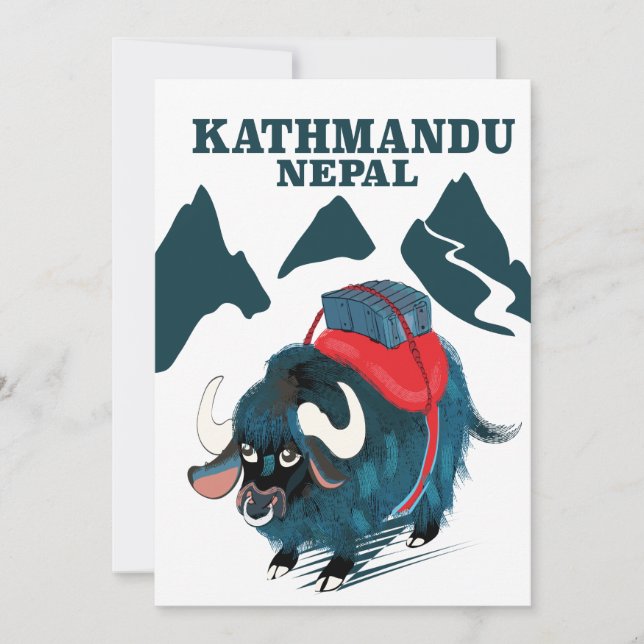 Katmandu Nepal Travel-affisch Kanvastryck Inbjudningar (Framsida)