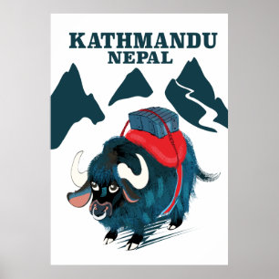 Katmandu Nepal Travel-affisch Poster