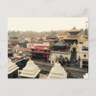 Katmandu, Roofops, Temple Nepal Vykort
