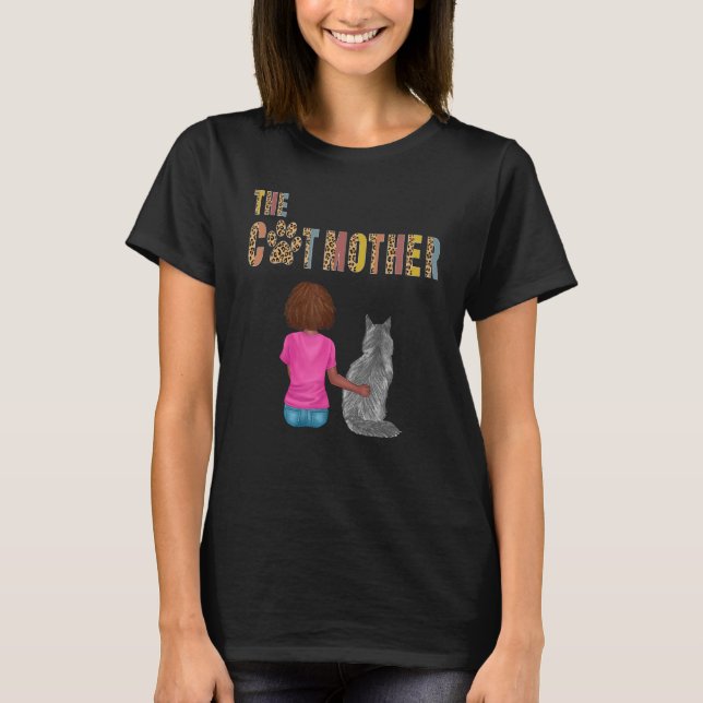 Katmémaine Coon Cat Mor Cat Mamma T Shirt (Framsida)