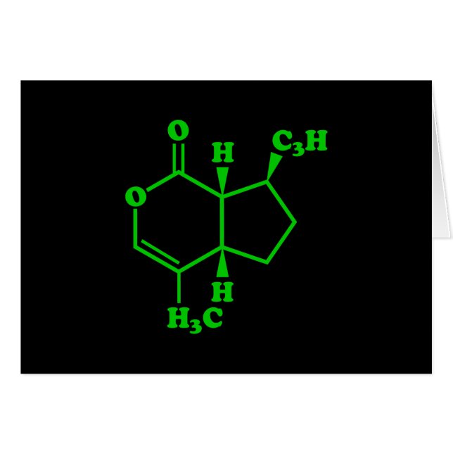 Katnip Nepetalactone Molecular Chemical Formula Hälsningskort (Framsidan Horizontal)