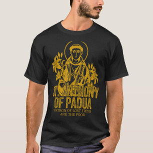 Katolicism Guld St. Anthony från Padua Christian S T Shirt