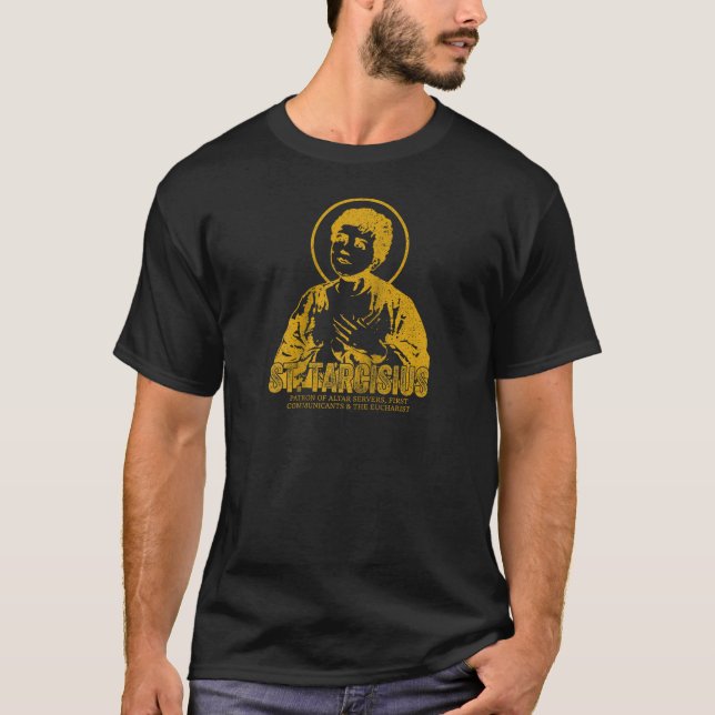 Katolicism Guld St Tarcius Jesus Christian Sain T Shirt (Framsida)
