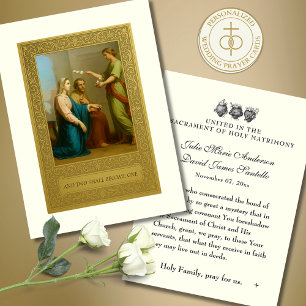 Katolik Bröllop Prayer Betrothal Mary Joseph Visitkort