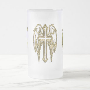 katolik-guld-kor vit frostat ölglas