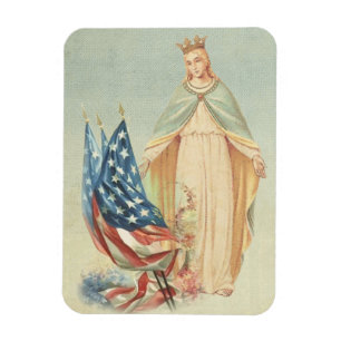 Katolik Mor Mary USA flagga Religiösa Magnet