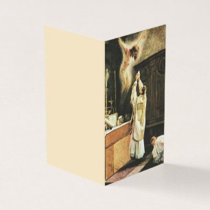 Katoliken samlas den erbjudande bönen Jesus Visitkort