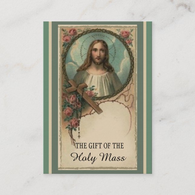Katoliken samlas den erbjudande bönen Jesus Visitkort (Framsida)