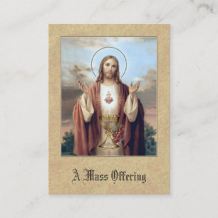 Katoliken samlas den erbjudande bönen Jesus Visitkort