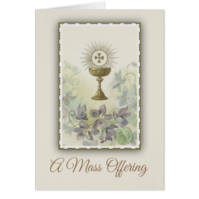 Katoliken samlas den erbjudande minnesmärken hälsningskort (Framsidan)