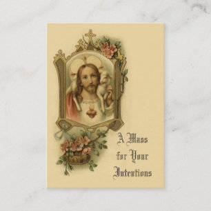 Katoliken samlas erbjudande sakral hjärta Jesus Visitkort