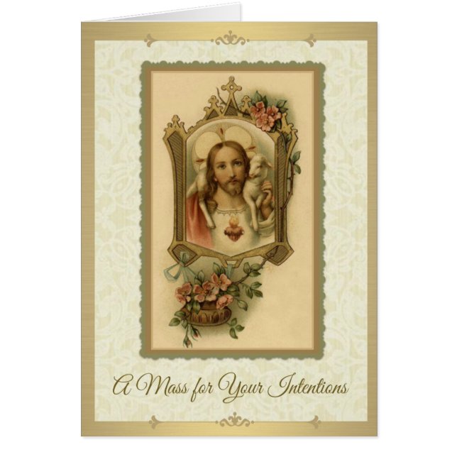 Katoliken samlas minnesmärken som erbjuder sakral hälsningskort (Framsidan)