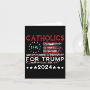Katoliker for Trump 2024 American Flagga 4:e juli Kort