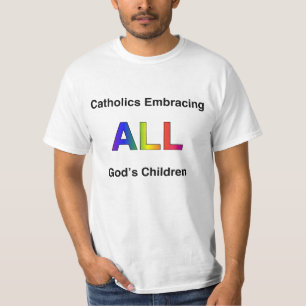 Katoliker som omfamnar all gud barn t shirt