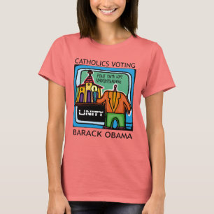 KATOLIKER SOM RÖSTAR OBAMA T SHIRT