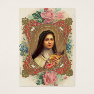 KatolikSt. Therese lite blommaheligakorten Visitkort