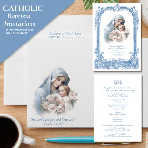 Katolisk baptism - Christening Mary Jesus Inbjudningar
