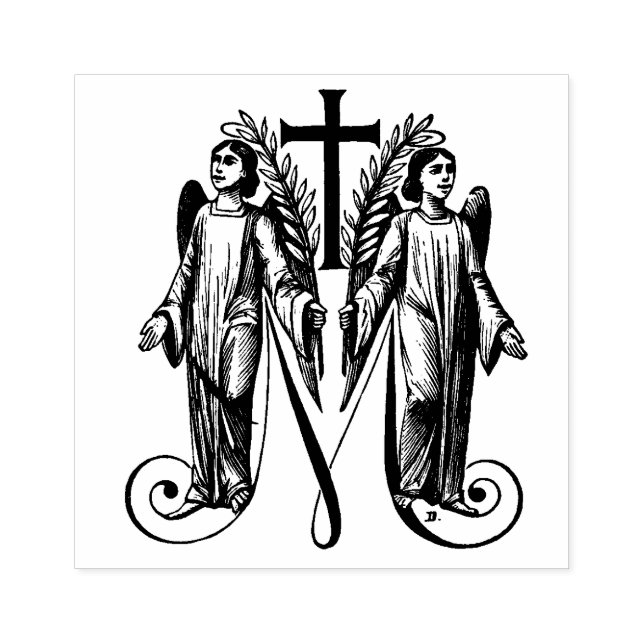 Katolisk Blsed Virgin Mary Marian Änglar Stämpel (Tryck)