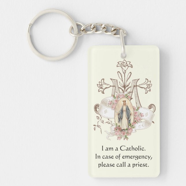 Katolisk-ID-Religiösa, bläddrad Virgin Mary Keycha (Framsidan)