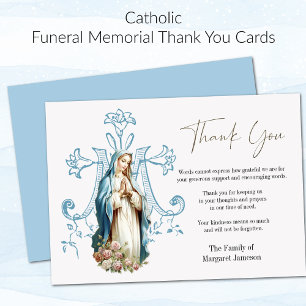 Katolisk Mary Funeral Condolence Sympathy Tack Kort