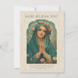 Katolisk Mary Religiösa Blommigt Vintage