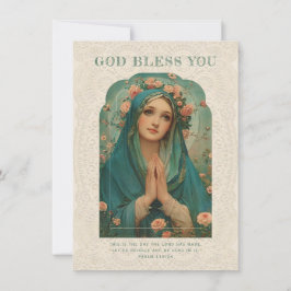 Katolisk Mary Religiösa Blommigt Vintage