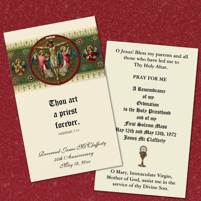 KATOLISK PRIESTERING - ÅRSDRIFTSKORT FÖR HELIGA VISITKORT (Skapare uppladdad)