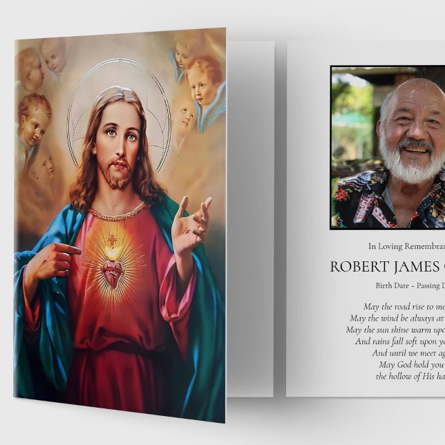 Katolisk Religiösa Helig Heart Sympathy Funeral Kort (Mass Cards, Religious Funeral Thank You Card Loving Heart of Jesus)