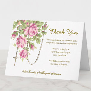 Katolisk Ro Rosary Funeral Memorial Sympathy Tack Kort