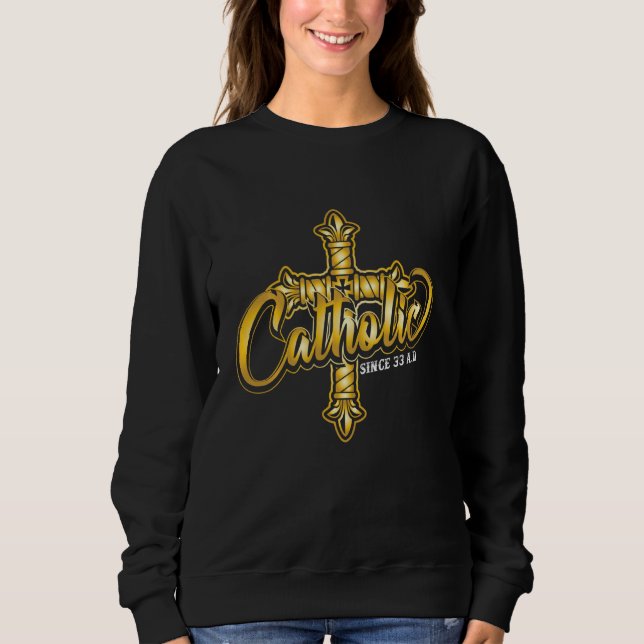 Katolisk sedan 33 Ad Järn Resurrection & Divine Me T Shirt (Framsida)