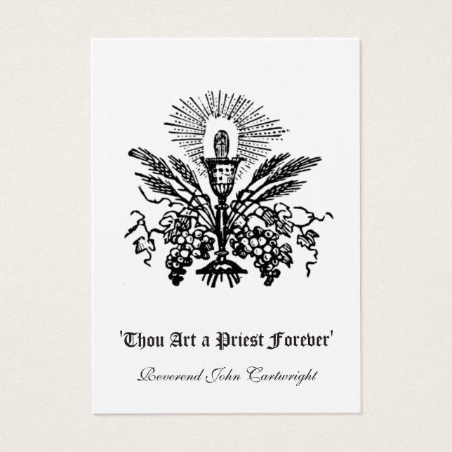 KATOLISKA PRIEST ÅRSARBETSORDNINGSKORT FÖR HELIGA  VISITKORT (Framsidan)