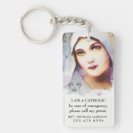 Katoliskt ID Virgin Mary Vintage Rosa ros