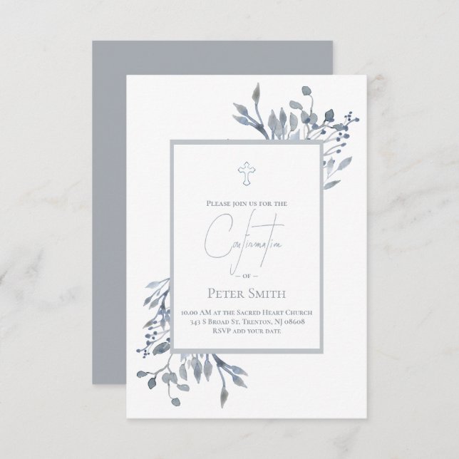 Katologisk bekräftelse inbjudningar (Fram/baksida)