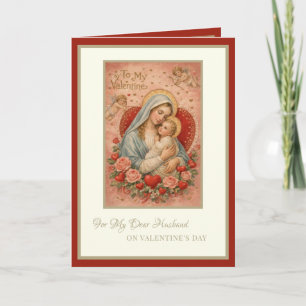 Katolsk Alla hjärtans dag Make Maria Jesus Helgkort
