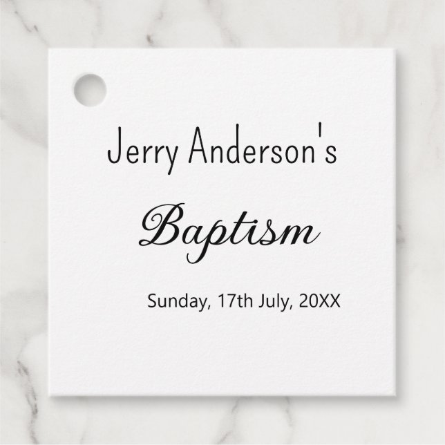 Katolsk baptism barn modern enkel QR minimal Gåvor Etiketter (Framsida)