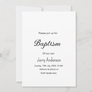 Katolsk baptism barn modern enkel QR minimal Inbjudningar