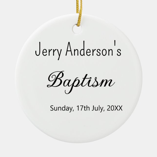 Katolsk baptism barn modern enkel QR minimal Julgransprydnad Keramik (Framsidan)