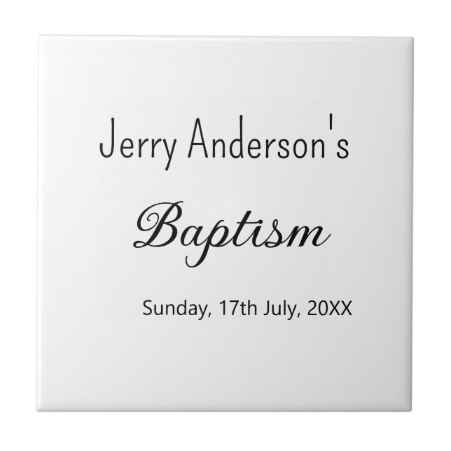 Katolsk baptism barn modern enkel QR minimal Kakelplatta (Framsidan)