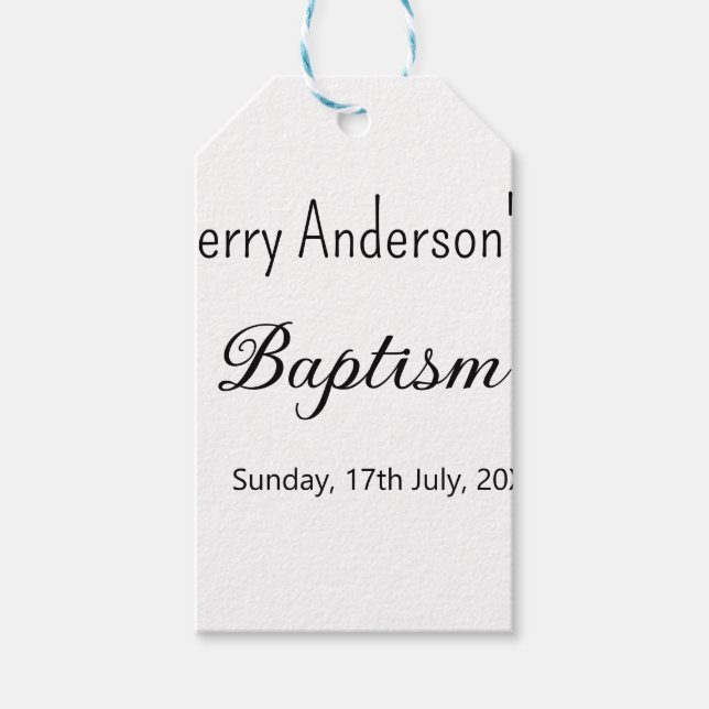 Katolsk baptism barn modern enkel QR minimal Presentetikett (Framsidan)