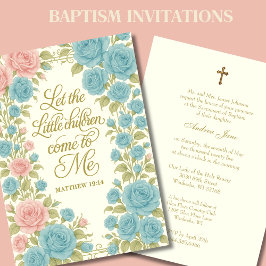 Katolsk baptism Blommigt Mary & Jesus Scripture Inbjudningar
