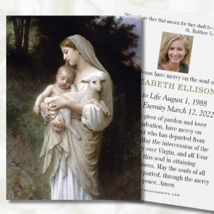Katolsk begraver Prayer Virgin Mary Jesus Visitkort