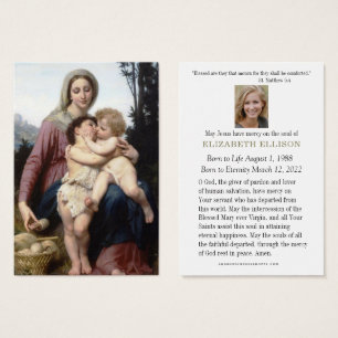 Katolsk begravning, Jesus Mary Visitkort