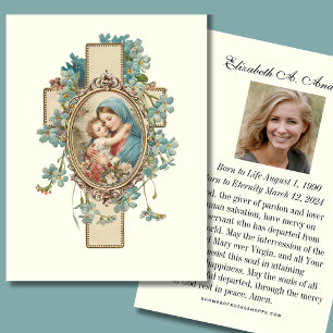 Katolsk begravning Mary Jesus Prayer-kort Visitkort