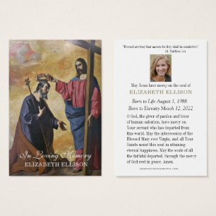 Katolsk begravning Memorial Jesus St. Joseph Visitkort